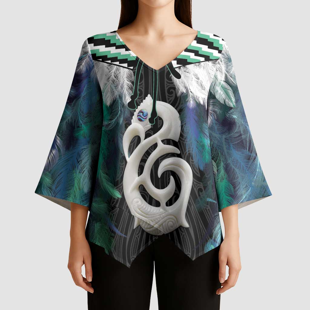Aotearoa Korowai Motif Kimono Sleeve Blouse Hei Manaia Poutama Maori Pattern - Aussie Hoodie