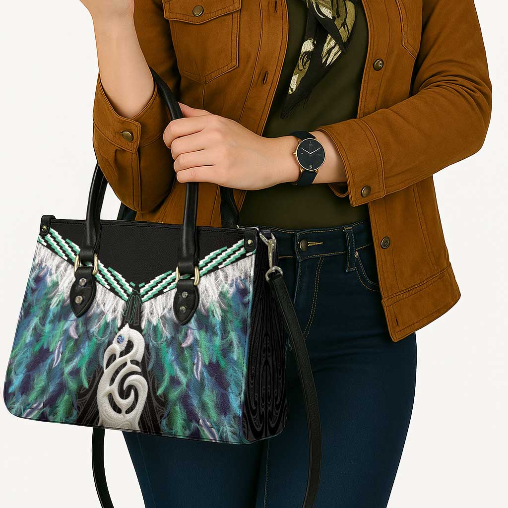 Aotearoa Korowai Motif Leather Bag Hei Manaia Poutama Maori Pattern - Aussie Hoodie