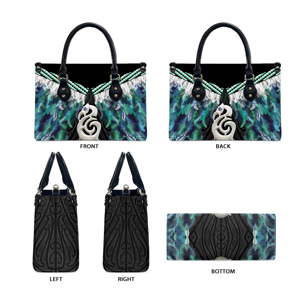 Aotearoa Korowai Motif Leather Bag Hei Manaia Poutama Maori Pattern - Aussie Hoodie