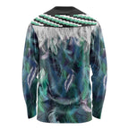 Aotearoa Korowai Motif Long Sleeve Shirt Hei Manaia Poutama Maori Pattern