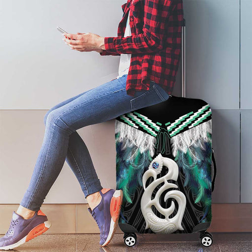 Aotearoa Korowai Motif Luggage Cover Hei Manaia Poutama Maori Pattern