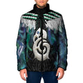 Aotearoa Korowai Motif Padded Jacket Hei Manaia Poutama Maori Pattern - Aussie Hoodie