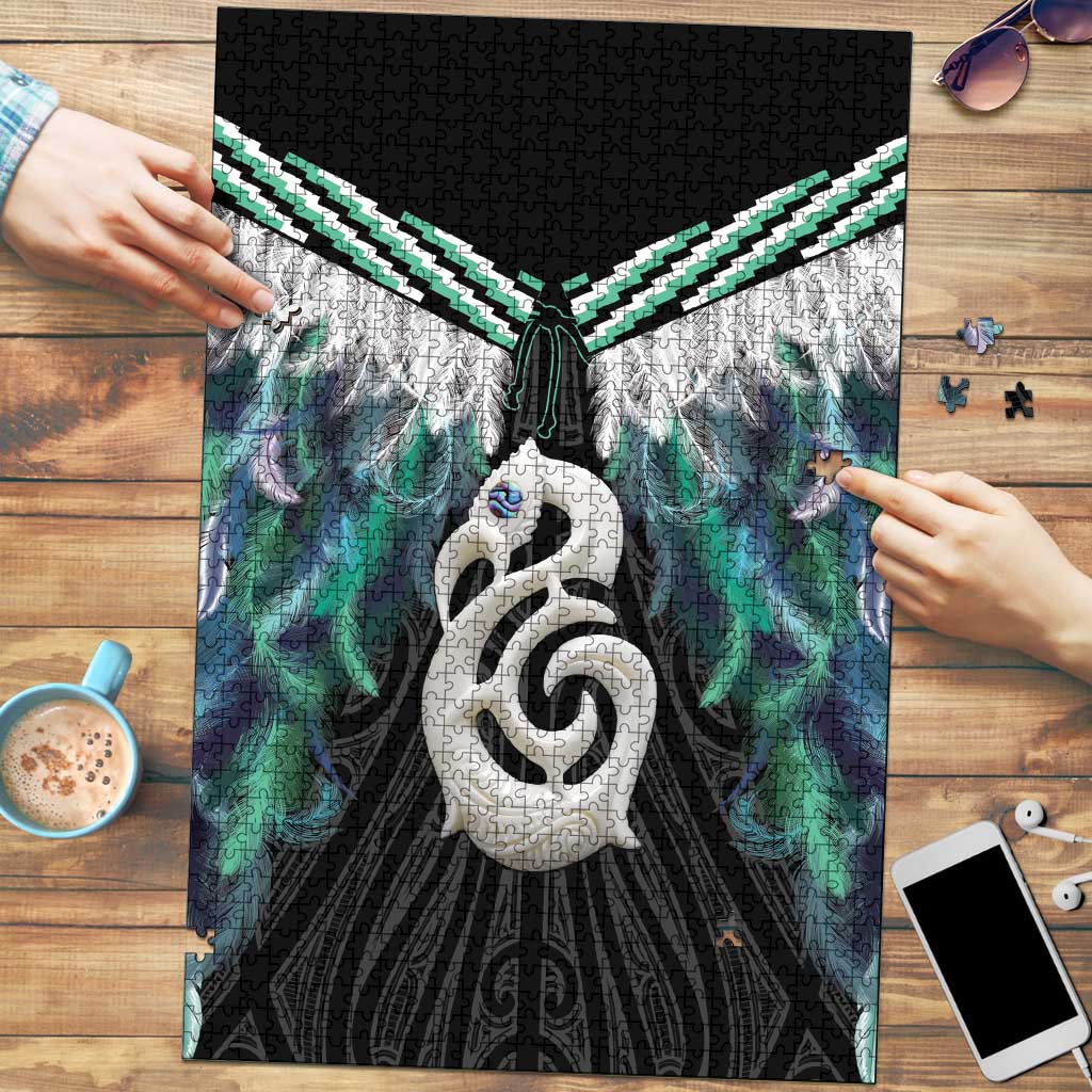 Aotearoa Korowai Motif Puzzle Hei Manaia Poutama Maori Pattern - Aussie Hoodie