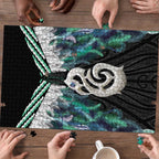 Aotearoa Korowai Motif Puzzle Hei Manaia Poutama Maori Pattern - Aussie Hoodie