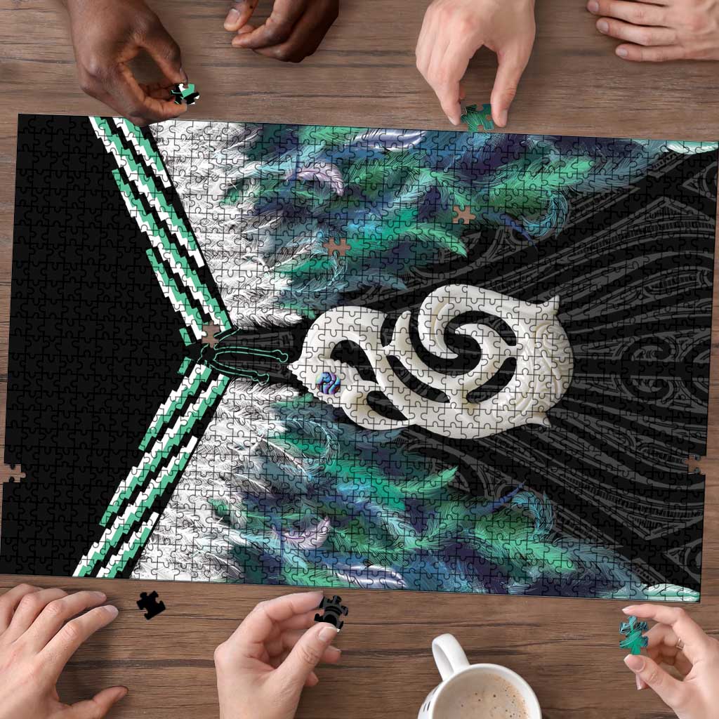 Aotearoa Korowai Motif Puzzle Hei Manaia Poutama Maori Pattern - Aussie Hoodie