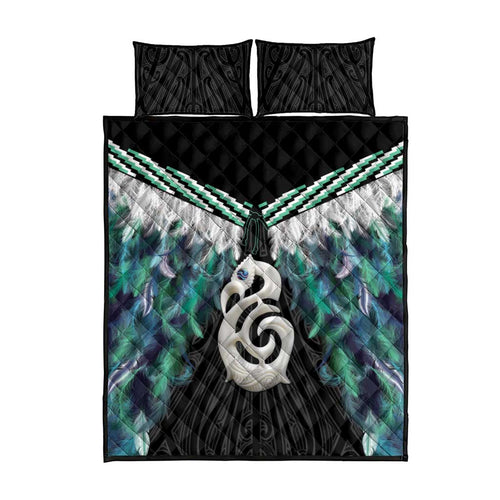 Aotearoa Korowai Motif Quilt Bed Set Hei Manaia Poutama Maori Pattern