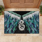 Aotearoa Korowai Motif Rubber Doormat Hei Manaia Poutama Maori Pattern