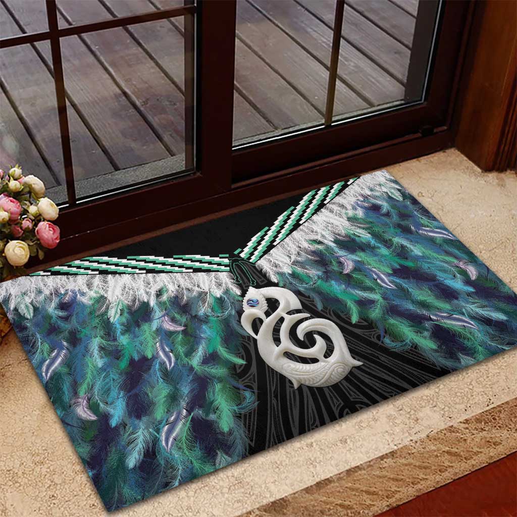 Aotearoa Korowai Motif Rubber Doormat Hei Manaia Poutama Maori Pattern