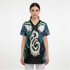 Aotearoa Korowai Motif Scrub Top Hei Manaia Poutama Maori Pattern - Aussie Hoodie