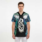 Aotearoa Korowai Motif Scrub Top Hei Manaia Poutama Maori Pattern - Aussie Hoodie