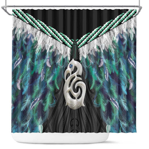 Aotearoa Korowai Motif Shower Curtain Hei Manaia Poutama Maori Pattern