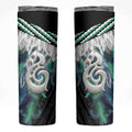 Aotearoa Korowai Motif Skinny Tumbler Hei Manaia Poutama Maori Pattern