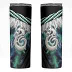 Aotearoa Korowai Motif Skinny Tumbler Hei Manaia Poutama Maori Pattern