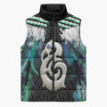 Aotearoa Korowai Motif Sleeveless Puffer Jacket Hei Manaia Poutama Maori Pattern - Aussie Hoodie