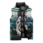 Aotearoa Korowai Motif Sleeveless Puffer Jacket Hei Manaia Poutama Maori Pattern - Aussie Hoodie