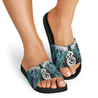 Aotearoa Korowai Motif Slide Sandals Hei Manaia Poutama Maori Pattern - Aussie Hoodie