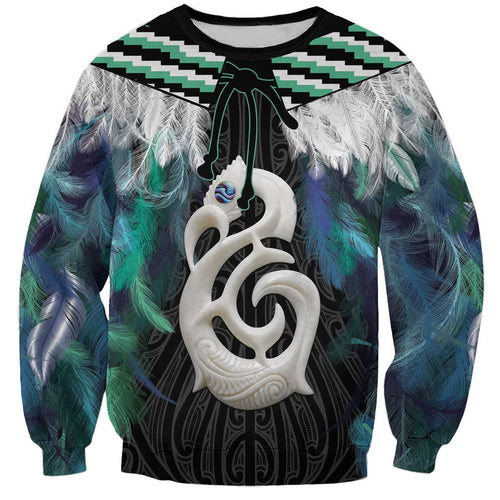 Aotearoa Korowai Motif Sweatshirt Hei Manaia Poutama Maori Pattern
