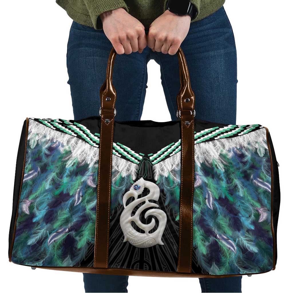 Aotearoa Korowai Motif Travel Bag Hei Manaia Poutama Maori Pattern - Aussie Hoodie