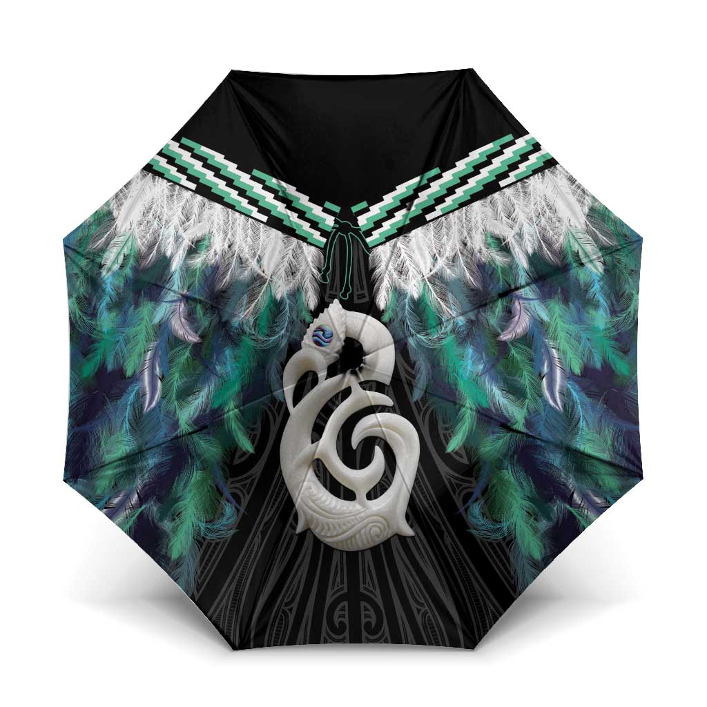 Aotearoa Korowai Motif Umbrella Hei Manaia Poutama Maori Pattern - Aussie Hoodie
