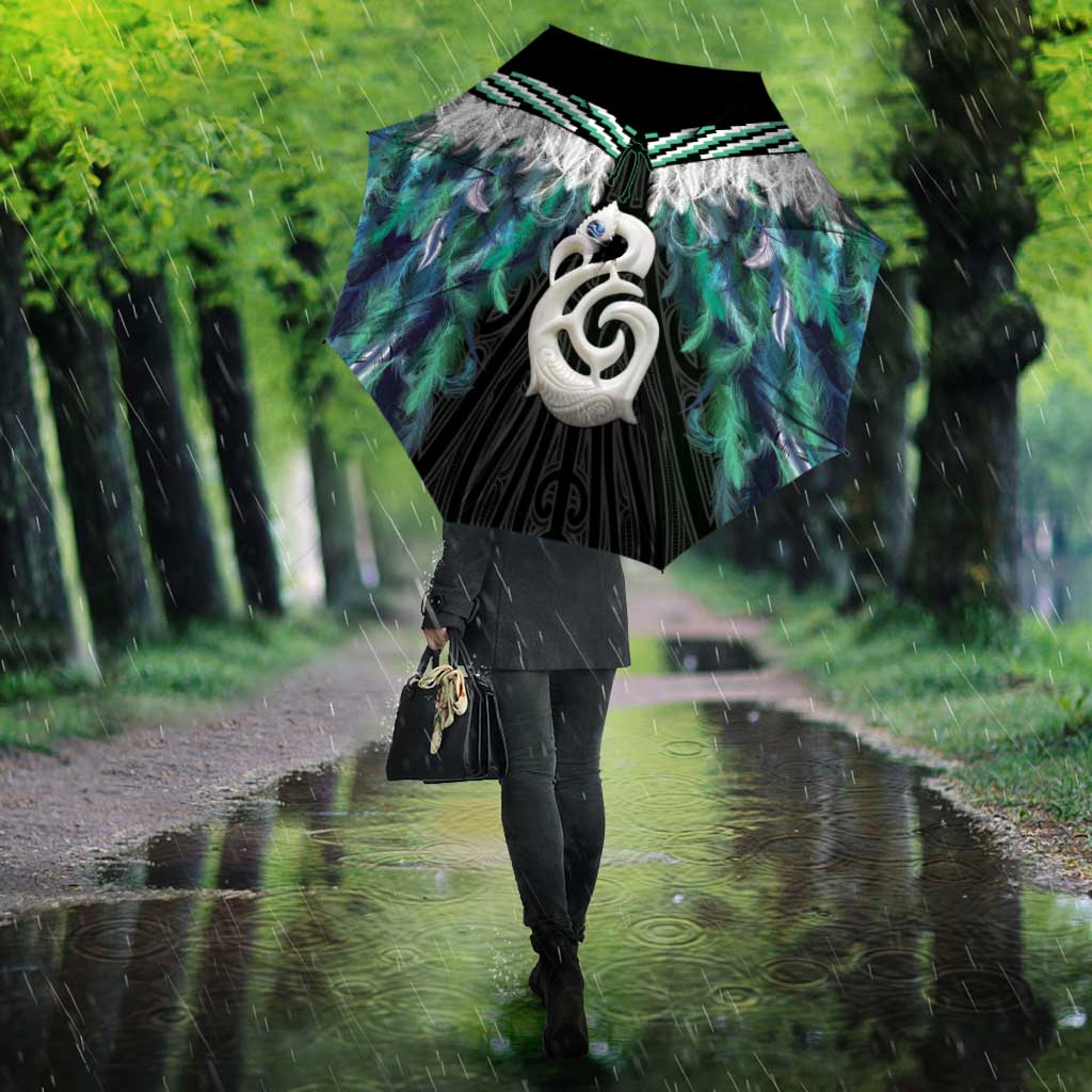 Aotearoa Korowai Motif Umbrella Hei Manaia Poutama Maori Pattern - Aussie Hoodie