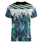 Aotearoa Korowai Motif Women V-Neck T-Shirt Hei Manaia Poutama Maori Pattern
