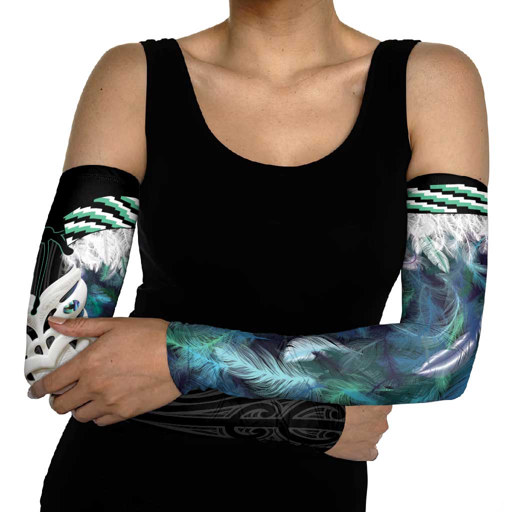 Aotearoa Korowai Motif Arm Sleeves Maori Wheku Poutama - Aussie Hoodie