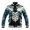 Aotearoa Korowai Motif Baseball Jacket Maori Wheku Poutama