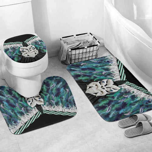 Aotearoa Korowai Motif Bathroom Set Maori Wheku Poutama - Aussie Hoodie