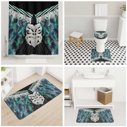 Aotearoa Korowai Motif Bathroom Set Maori Wheku Poutama - Aussie Hoodie