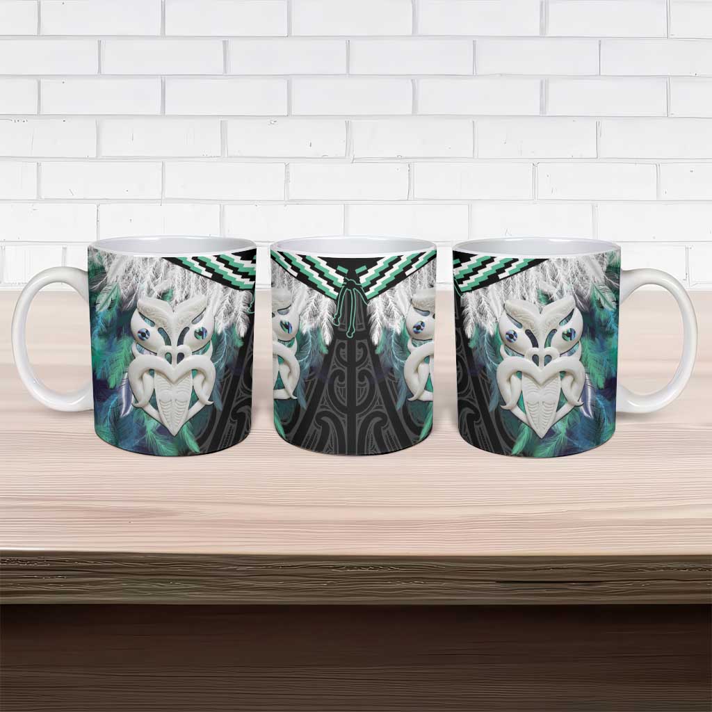 Aotearoa Korowai Motif Ceramic Mug Maori Wheku Poutama - Aussie Hoodie