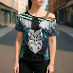 Aotearoa Korowai Motif Cross Shoulder Shirt Maori Wheku Poutama - Aussie Hoodie