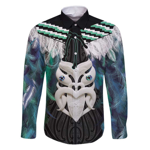 Aotearoa Korowai Motif Family Matching Long Sleeve Bodycon Dress and Hawaiian Shirt Maori Wheku Poutama