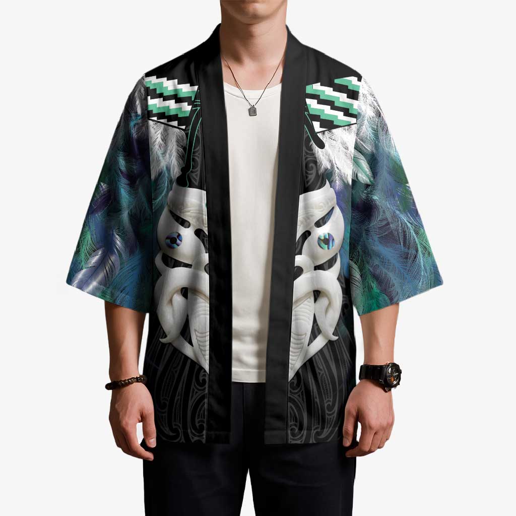 Aotearoa Korowai Motif Kimono Maori Wheku Poutama - Aussie Hoodie