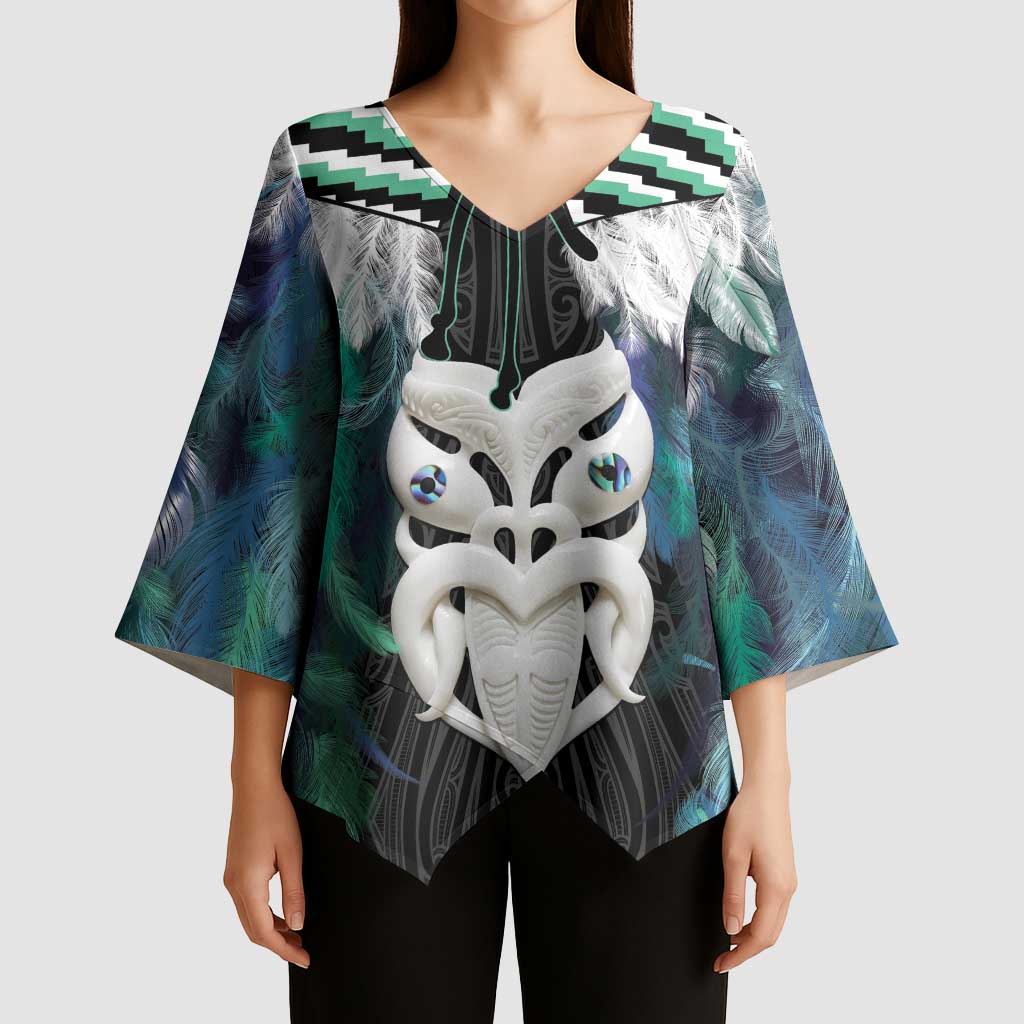 Aotearoa Korowai Motif Kimono Sleeve Blouse Maori Wheku Poutama - Aussie Hoodie