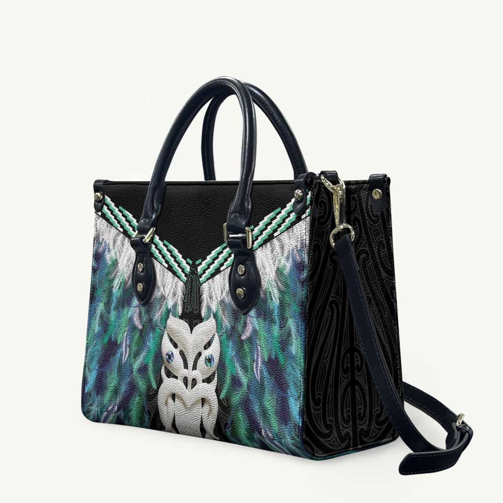 Aotearoa Korowai Motif Leather Bag Maori Wheku Poutama - Aussie Hoodie