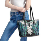 Aotearoa Korowai Motif Leather Tote Bag Maori Wheku Poutama