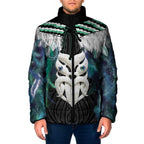 Aotearoa Korowai Motif Padded Jacket Maori Wheku Poutama - Aussie Hoodie