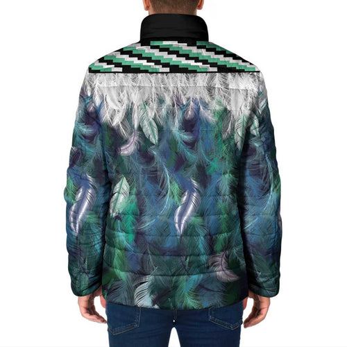 Aotearoa Korowai Motif Padded Jacket Maori Wheku Poutama - Aussie Hoodie