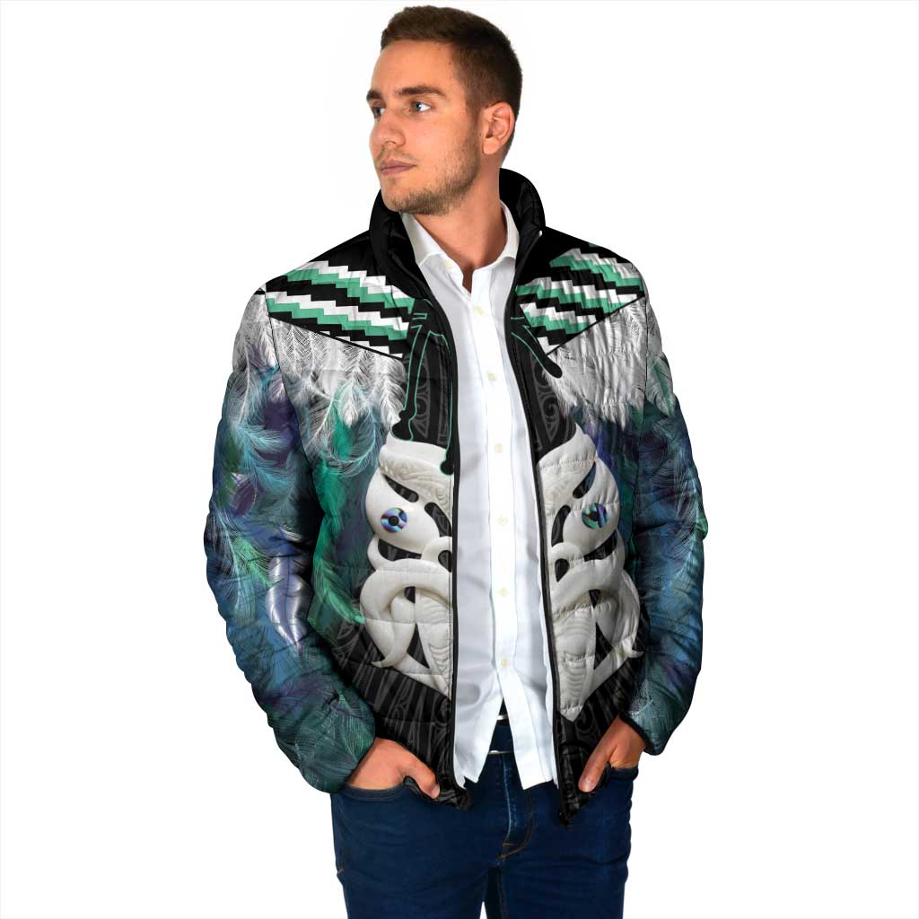 Aotearoa Korowai Motif Padded Jacket Maori Wheku Poutama - Aussie Hoodie