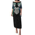 Aotearoa Korowai Motif Puletasi Maori Wheku Poutama