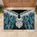 Aotearoa Korowai Motif Rubber Doormat Maori Wheku Poutama