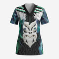 Aotearoa Korowai Motif Scrub Top Maori Wheku Poutama - Aussie Hoodie
