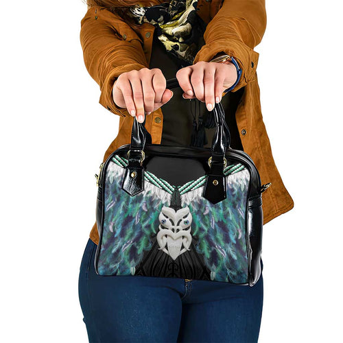Aotearoa Korowai Motif Shoulder Handbag Maori Wheku Poutama