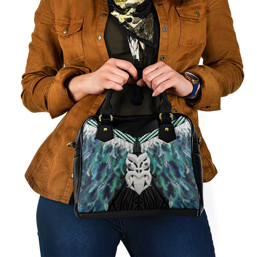 Aotearoa Korowai Motif Shoulder Handbag Maori Wheku Poutama