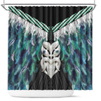 Aotearoa Korowai Motif Shower Curtain Maori Wheku Poutama