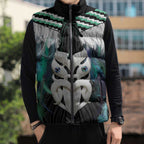 Aotearoa Korowai Motif Sleeveless Puffer Jacket Maori Wheku Poutama - Aussie Hoodie