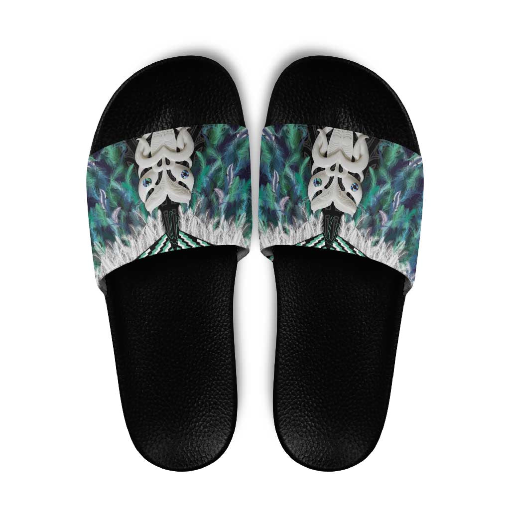 Aotearoa Korowai Motif Slide Sandals Maori Wheku Poutama - Aussie Hoodie