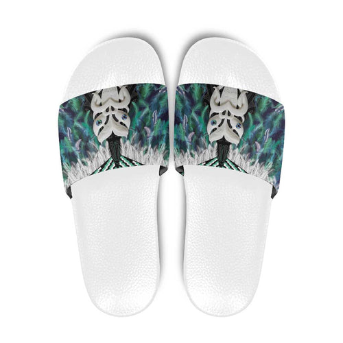 Aotearoa Korowai Motif Slide Sandals Maori Wheku Poutama - Aussie Hoodie