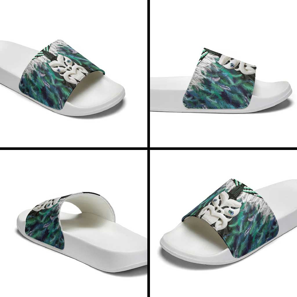 Aotearoa Korowai Motif Slide Sandals Maori Wheku Poutama - Aussie Hoodie