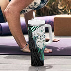 Aotearoa Korowai Motif Tumbler With Handle Maori Wheku Poutama